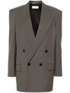 Saint Laurent Wool Gabardine Jacket In Green