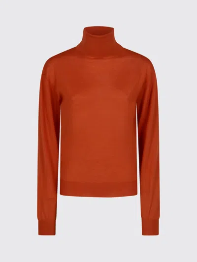 Saint Laurent Wool And Cashmere Knit Turtleneck Sweater In Red