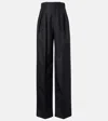 Saint Laurent Weite Hose Aus Wolle Und Mohair In Black