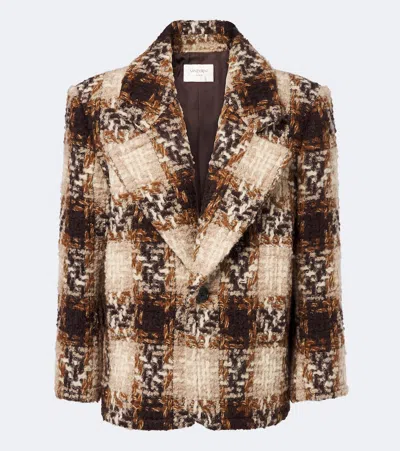 Saint Laurent Wool And Mohair-blend Tweed Blazer In Multicolor