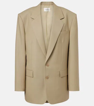 Saint Laurent Wool And Silk Blazer In Nude