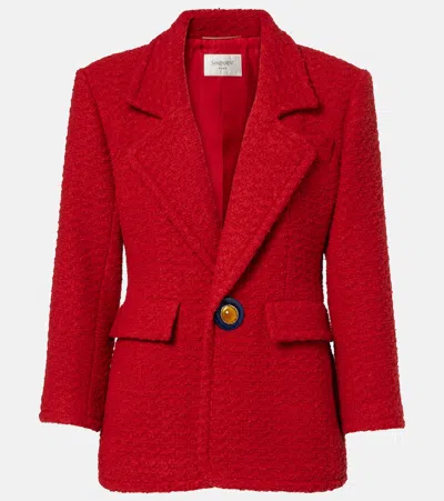Saint Laurent Wool And Silk-blend Tweed Jacket In Red