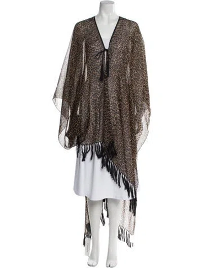Pre-owned Saint Laurent Wool Animal Print Jacket In Neutral