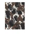 Saint Laurent Wool Animal-print Stole In Black
