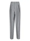 Saint Laurent Pinced Pant With Pleated Wide Leg In Gray