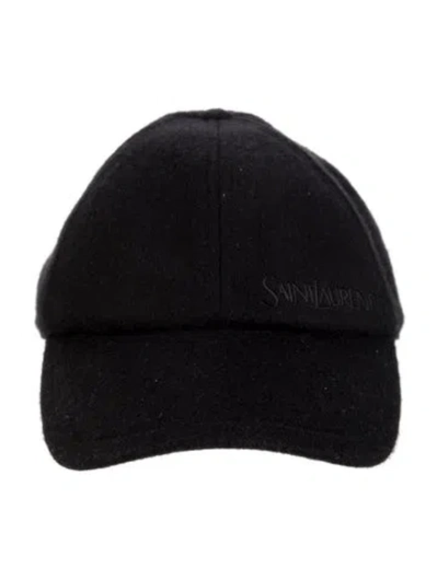 Pre-owned Saint Laurent Wool Baseball Hat W/tags In Black