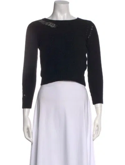 Pre-owned Saint Laurent Wool Bateau Neckline Sweater In Blue