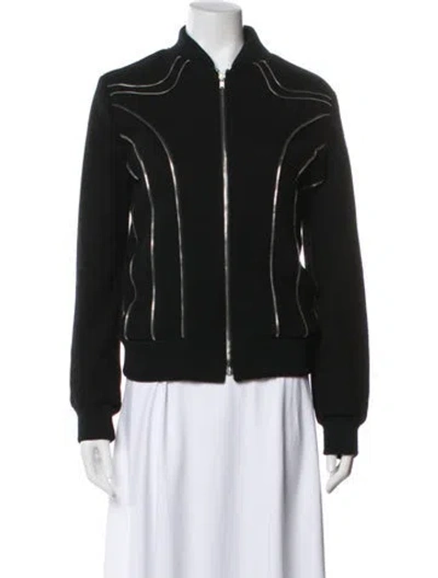 Pre-owned Saint Laurent Wool Biker Jacket In Black