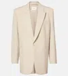 Saint Laurent Oversized Wool Blazer In Beige