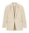 Saint Laurent Single-button Tailored Wool Jacket With Notched Lapels In Beige