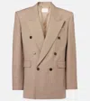 Saint Laurent Wool Blazer In Neutral