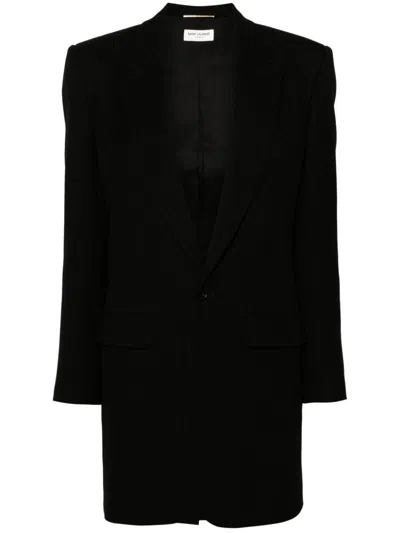 Saint Laurent 羊毛西装夹克 In Black