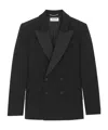 Saint Laurent Tuxedo Jacket In Grain De Poudre In Black