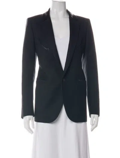 Pre-owned Saint Laurent Wool Blazer In Black/blue