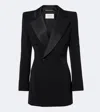 Saint Laurent Double-breasted Wool Blazer In Black