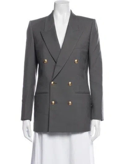 Pre-owned Saint Laurent Wool Blazer In Grey