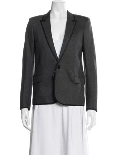 Pre-owned Saint Laurent Wool Blazer In Grey