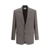 Saint Laurent Brown Single-breasted Jacket In Wool Men