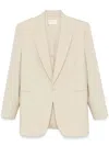 Saint Laurent Wool Blazer In Neutral