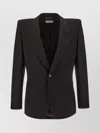 Saint Laurent Wool Blazer With Front Pockets And Structured Shoulders