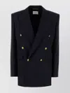 Saint Laurent Wool Blazer With Structured Shoulders And Gold Buttons