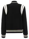 Saint Laurent Teddy Leather-trimmed Recycled Wool-blend Bomber Jacket