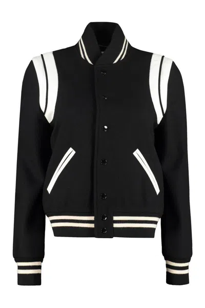 Saint Laurent Wool-blend Bomber Jacket
