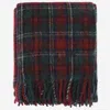 Saint Laurent Wool Blend Check Scarf In Red