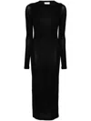 Saint Laurent Open-back Wool, Cashmere And Silk-blend Maxi Dress