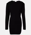 Saint Laurent Wool-blend Minidress In Black