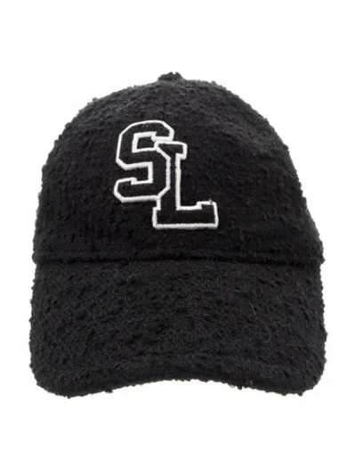 Pre-owned Saint Laurent Wool Blend Newsboy Hat In Black