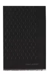 Saint Laurent Wool Blend Scarf In Black