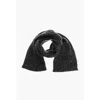 Saint Laurent Wool Blend Scarf With Logo Patch