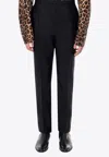 Saint Laurent Wool-blend Tailored Pants With Pressed-crease