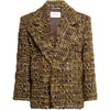 Saint Laurent Wool Blend Tweed Jacket In Multi
