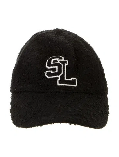 Pre-owned Saint Laurent Wool Blend Tweed Logo Baseball Hat In Multi