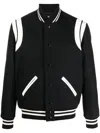 Saint Laurent Wool Bomber Jacket In Multi