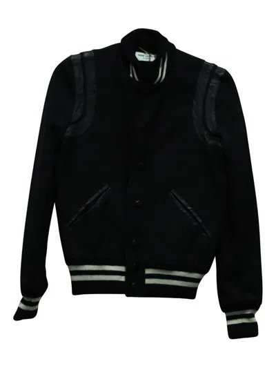 Pre-owned Saint Laurent Wool Bomber Jacket In Black