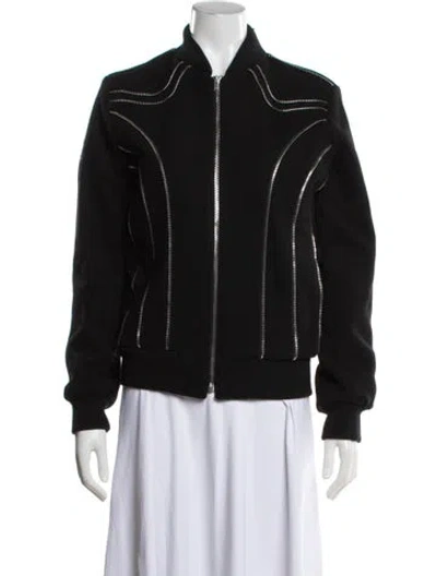 Pre-owned Saint Laurent Wool Bomber Jacket In Black