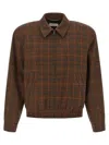 Saint Laurent Wool Bomber Jacket Puffer Jackets Brown In Brown