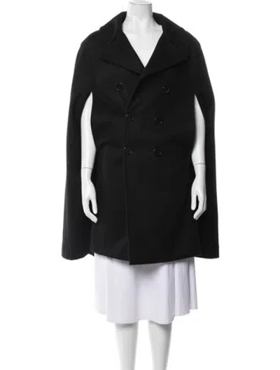Pre-owned Saint Laurent Wool Cape In Black