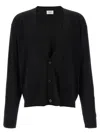 Saint Laurent Wool Cardigan With Long Sleeves And V-neckline In Black