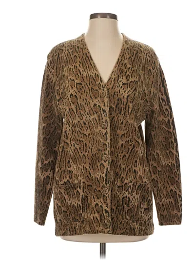Pre-owned Saint Laurent Wool Cardigan Sweater In Gold