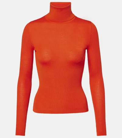 Saint Laurent Wool, Cashmere, And Silk Sweater In Orange