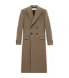 Saint Laurent Wool-cashmere Double-breasted Coat In Green