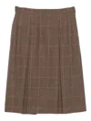 Saint Laurent Wool Cashmere Midi Skirt In Brown