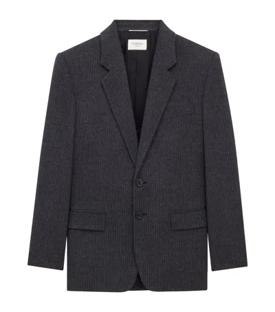 Saint Laurent Wool-cashmere Single-breasted Jacket In Black