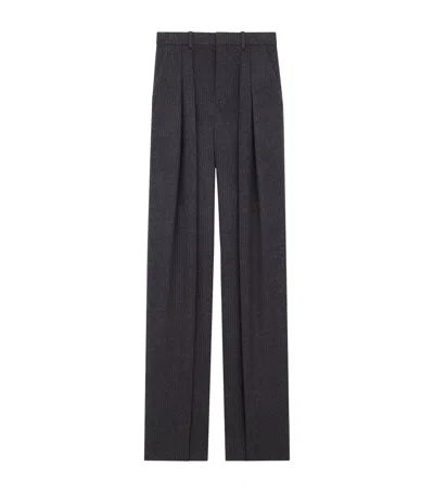 Saint Laurent Wool-cashmere Trousers In Gray