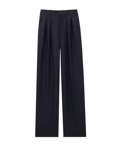 Saint Laurent Wool Casual Pants In Blue