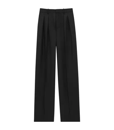 SAINT LAURENT WOOL CHINÉ TROUSERS